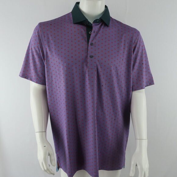 Greyson Golf Polo Shirt Mens Large Purple Spring Garden Polo Windflower New - Picture 1 of 10